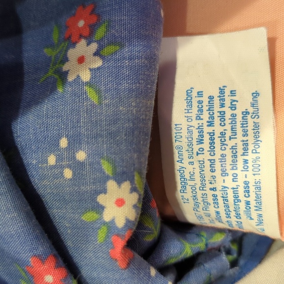 PlaysKool 1987 Raggedy Ann Doll with Red Hair and Blue Dress 12" Tall - Picture 6 of 6